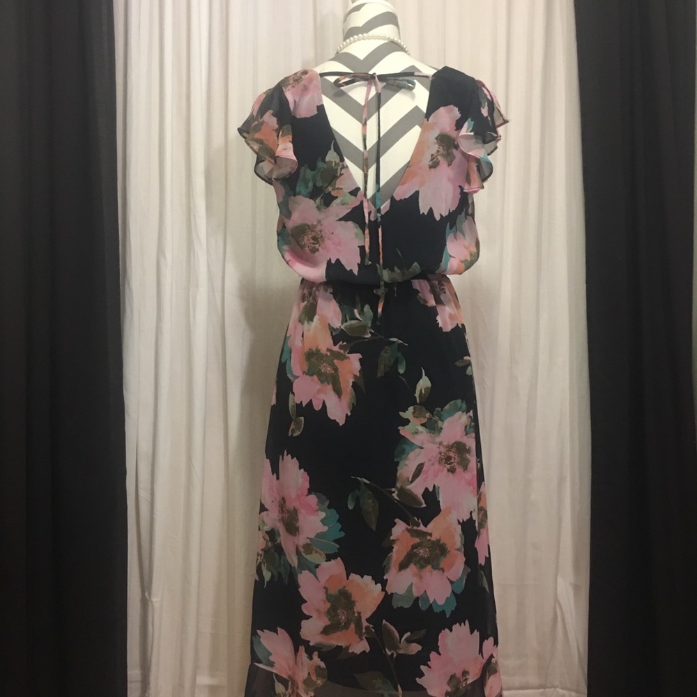 Emma and Michelle chiffon high/low hem floral - Picture 2 of 4